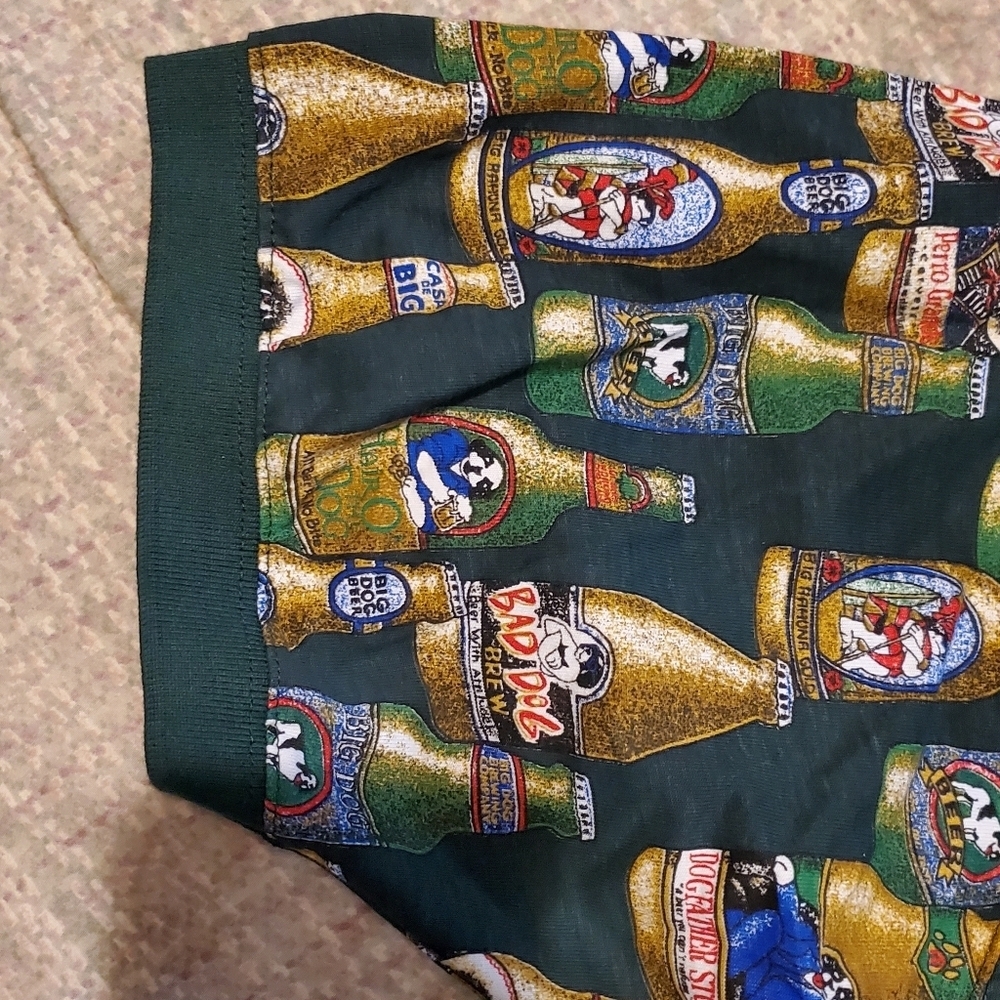 Vintage Big Dogs Shirt Button Front Multicolor Dog Breed Beer Print Cotton 4X - Picture 7 of 8